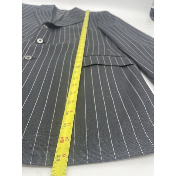 Ralph Lauren Purple Label 3 Piece Suit Black Wool Stripe 42L Jacket Vest 36 Pant - Picture 12 of 16